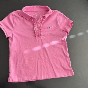 Vineyard Vines Kids Polo in Bright Pink